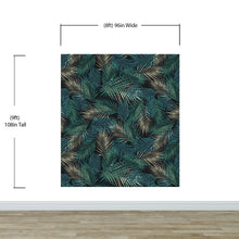 Cargar imagen en el visor de la galería, Tropical Palm Leave Pattern Peel and Stick Wall Mural. #6264
