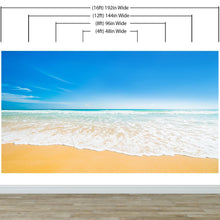 Load image into Gallery viewer, Bright Afternoon Blue Skies Ocean Beach Wave Wall Mural. #6272
