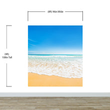 Load image into Gallery viewer, Bright Afternoon Blue Skies Ocean Beach Wave Wall Mural. #6272
