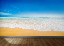 Carregar imagem no visualizador da galeria, Bright Afternoon Blue Skies Ocean Beach Wave Wall Mural. #6272
