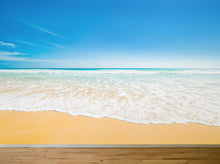 Carregar imagem no visualizador da galeria, Bright Afternoon Blue Skies Ocean Beach Wave Wall Mural. #6272
