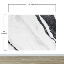 Carregar imagem no visualizador da galeria, Black and White Marble Stone Granite Slate Wall Mural. Peel and Stick. #6273
