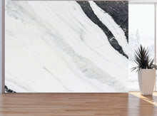 Carregar imagem no visualizador da galeria, Black and White Marble Stone Granite Slate Wall Mural. Peel and Stick. #6273
