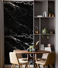 Carregar imagem no visualizador da galeria, Black Marble Stone Granite Slate Peel and Stick Wallpaper | Removable Wall Mural #6274
