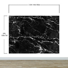 Cargar imagen en el visor de la galería, Black Marble Stone Granite Slate Peel and Stick Wallpaper | Removable Wall Mural #6274
