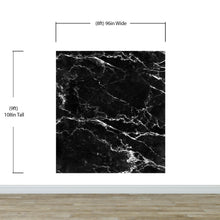 Carregar imagem no visualizador da galeria, Black Marble Stone Granite Slate Peel and Stick Wallpaper | Removable Wall Mural #6274
