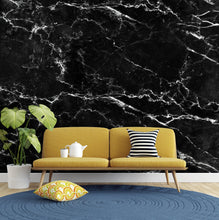 Load image into Gallery viewer, Black Marble Stone Granite Slate Peel and Stick Wallpaper | Removable Wall Mural #6274
