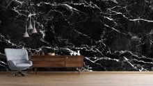 Load image into Gallery viewer, Black Marble Stone Granite Slate Peel and Stick Wallpaper | Removable Wall Mural #6274
