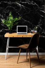 Load image into Gallery viewer, Black Marble Stone Granite Slate Peel and Stick Wallpaper | Removable Wall Mural #6274
