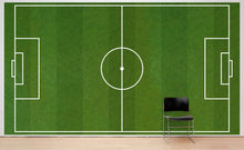 Cargar imagen en el visor de la galería, Soccer Field Wallpaper. Football Pitch Wallpaper. Peel and Stick Wall Mural. Soccer Stadium Wallpaper. #6465
