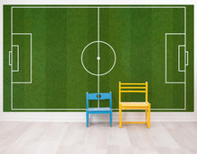 Load image into Gallery viewer, Soccer Field Wallpaper. Football Pitch Wallpaper. Peel and Stick Wall Mural. Soccer Stadium Wallpaper. #6465
