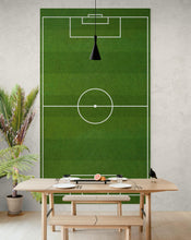 Load image into Gallery viewer, Soccer Field Wallpaper. Football Pitch Wallpaper. Peel and Stick Wall Mural. Soccer Stadium Wallpaper. #6465
