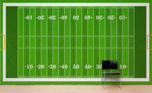 Cargar imagen en el visor de la galería, Football Field Wall Mural. 100 yard field with end zone large wall mural. #6276
