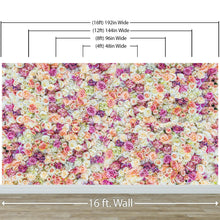 Load image into Gallery viewer, Peonies Flower Pattern Peel and Stick Wall Mural. Wedding Background. #6277
