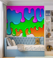 Cargar imagen en el visor de la galería, Bright Color Dripping Ink Splatter Wall Mural. #6285
