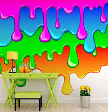 Cargar imagen en el visor de la galería, Bright Color Dripping Ink Splatter Wall Mural. #6285
