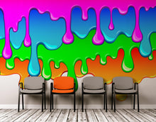 Load image into Gallery viewer, Bright Color Dripping Ink Splatter Wall Mural. #6285
