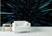 Cargar imagen en el visor de la galería, Lightspeed Through Hyperspace Wall Mural. Peel and Sticker Wallpaper. #6286
