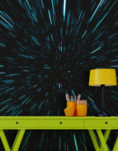 Load image into Gallery viewer, Lightspeed Through Hyperspace Wall Mural. Peel and Sticker Wallpaper. #6286
