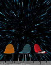 Cargar imagen en el visor de la galería, Lightspeed Through Hyperspace Wall Mural. Peel and Sticker Wallpaper. #6286
