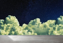 Carregar imagem no visualizador da galeria, Dreamy Cloudy Night Among the Stars Wall Mural. Abstract Night Sky, Stars and Clouds. Peel and Stick Wallpaper. #6300
