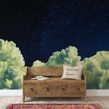 Load image into Gallery viewer, Dreamy Cloudy Night Among the Stars Wall Mural. Abstract Night Sky, Stars and Clouds. Peel and Stick Wallpaper. #6300
