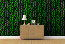 Load image into Gallery viewer, Leaves and Vines Farmland Theme Wall Mural. Green Crops Illustration Background. #6305

