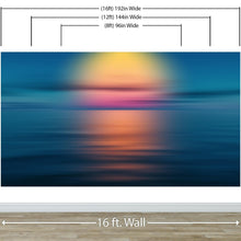 Carregar imagem no visualizador da galeria, Sunset over the Ocean Horizon Wall Mural. Peel and Stick Wallpaper. #6308
