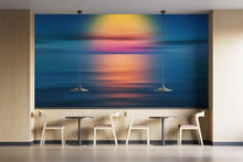 Cargar imagen en el visor de la galería, Sunset over the Ocean Horizon Wall Mural. Peel and Stick Wallpaper. #6308
