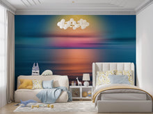 Cargar imagen en el visor de la galería, Sunset over the Ocean Horizon Wall Mural. Peel and Stick Wallpaper. #6308
