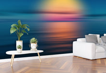 Cargar imagen en el visor de la galería, Sunset over the Ocean Horizon Wall Mural. Peel and Stick Wallpaper. #6308
