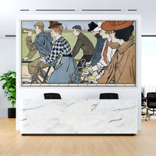 Load image into Gallery viewer, Vintage Hamers Rijwielen Bicycle Artwork Wall Mural. By Johann Georg Can Caspel. Peel and Stick Wallpaper. #6310
