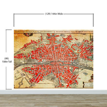 Load image into Gallery viewer, Vintage Map of Paris Wall Mural. Plattegrond van Parijs (ca. 1721–1774) by Guillaume Delisle. #6312
