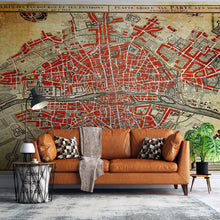 Load image into Gallery viewer, Vintage Map of Paris Wall Mural. Plattegrond van Parijs (ca. 1721–1774) by Guillaume Delisle. #6312
