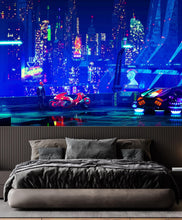 Load image into Gallery viewer, CyberPunk Futuristic City of Japan Wall Mural. #6322
