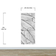 Load image into Gallery viewer, Banana Leaves Wallpaper, Palm Leaves Line Art Pattern Peel and Stick Wall Mural. #6330
