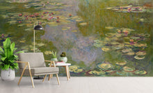 Cargar imagen en el visor de la galería, Monet Painting, Water Lilies (From 1919). Peel and Stick Wallpaper Wall Mural. #6333
