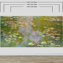 Carregar imagem no visualizador da galeria, Monet Painting, Water Lilies (From 1919). Peel and Stick Wallpaper Wall Mural. #6333
