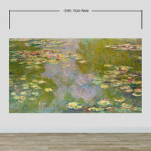 Cargar imagen en el visor de la galería, Monet Painting, Water Lilies (From 1919). Peel and Stick Wallpaper Wall Mural. #6333
