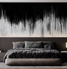 Load image into Gallery viewer, Black and White Grunge Line Art Wall Mural / Peel and Stick Wallpaper. #6336
