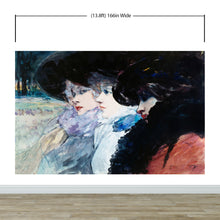 Cargar imagen en el visor de la galería, Vintage Painting, Three Women in Profile by Artist Henry Somm. Large Wall Mural / Peel and Stick Wallpaper. #6338
