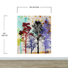 Cargar imagen en el visor de la galería, Forest Trees Wall Mural. Abstract Color Print. Peel and Stick Wallpaper / Removable Wall Mural. #6342
