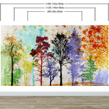 Cargar imagen en el visor de la galería, Forest Trees Wall Mural. Abstract Color Print. Peel and Stick Wallpaper / Removable Wall Mural. #6342
