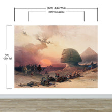 Carregar imagem no visualizador da galeria, Ancient Egypt Pyramids Wall Mural. Approach of the Simoom Desert of Gizeh illustration by David Roberts. #6343
