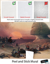 Carregar imagem no visualizador da galeria, Ancient Egypt Pyramids Wall Mural. Approach of the Simoom Desert of Gizeh illustration by David Roberts. #6343
