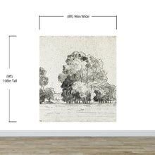 Load image into Gallery viewer, Forest Trees Wallpaper Peel and Stick Mural, Grove of Trees Drawing by Camille Pissarro. #6344
