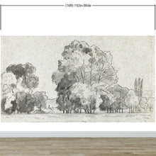 Load image into Gallery viewer, Forest Trees Wallpaper Peel and Stick Mural, Grove of Trees Drawing by Camille Pissarro. #6344
