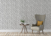 Cargar imagen en el visor de la galería, Stylish Hand-drawn Thin Vertical Lines and Dots Wall Mural Pattern. Peel and Stick Wallpaper. #6346
