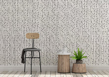 Cargar imagen en el visor de la galería, Stylish Hand-drawn Thin Vertical Lines and Dots Wall Mural Pattern. Peel and Stick Wallpaper. #6346
