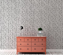 Cargar imagen en el visor de la galería, Stylish Hand-drawn Thin Vertical Lines and Dots Wall Mural Pattern. Peel and Stick Wallpaper. #6346
